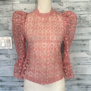 MELE E PERE FULL LACE PINK TOP